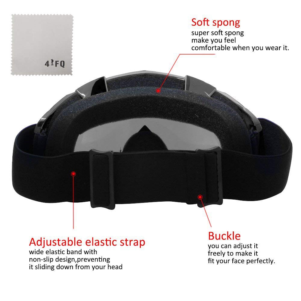 4-FQ goggles worn over prescription glasses demonstrating OTG comfort benefit