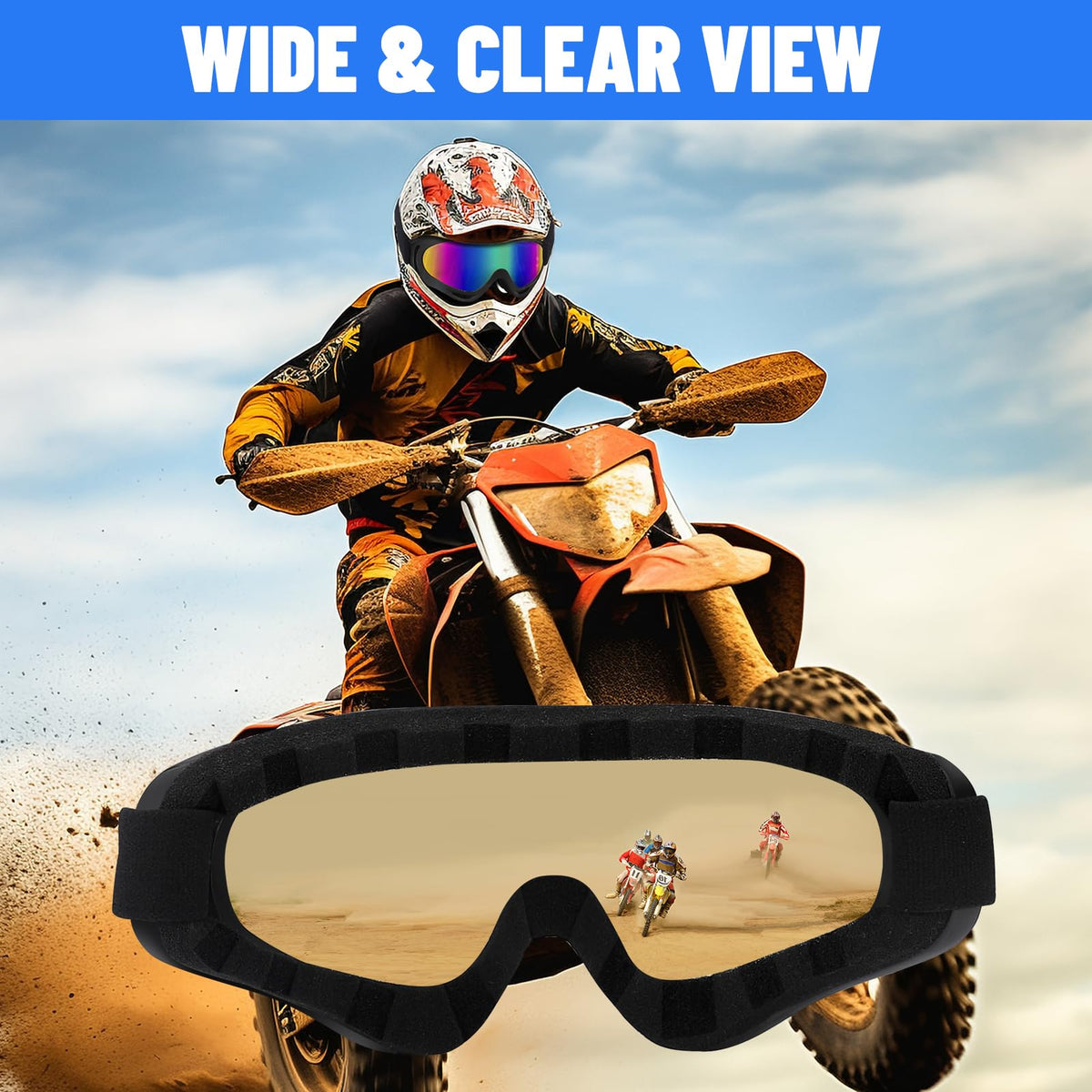 4-FQ goggles in hand for scale showing lightweight design and easy portability