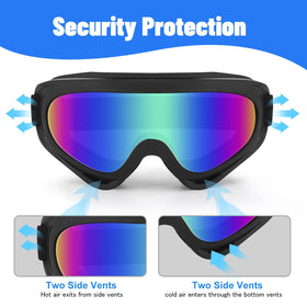 4-FQ goggles worn with helmet demonstrating stable fit and wind protection