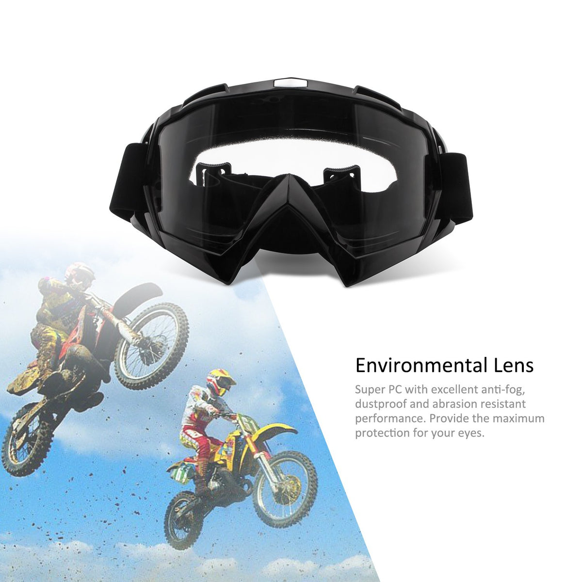 4-FQ goggles beside a glove and helmet showing size and scale convenience