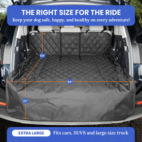 4Knines cargo liner in SUV with dog demonstrating protection and comfort