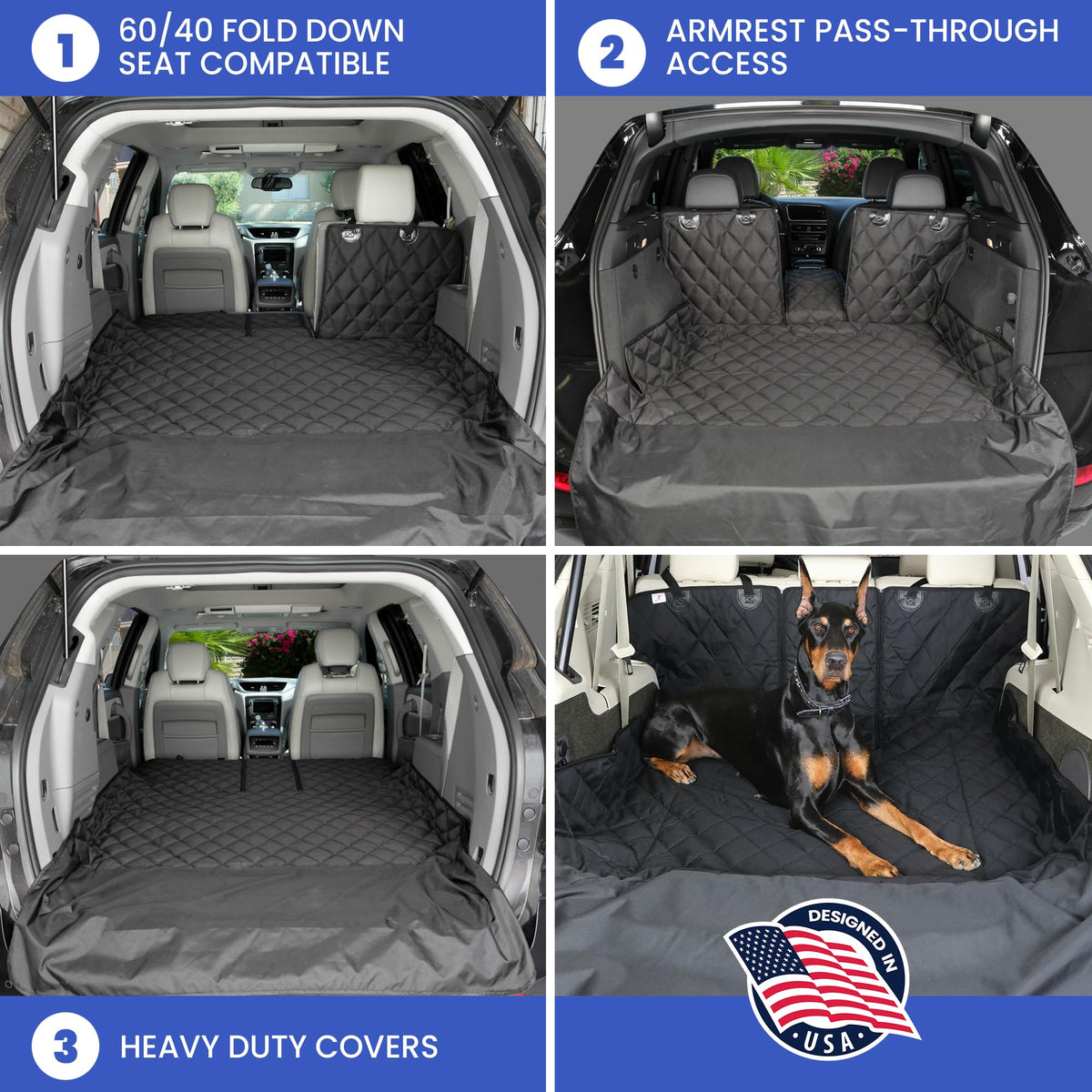 4Knines quick-release attachment clips securing the liner to headrests