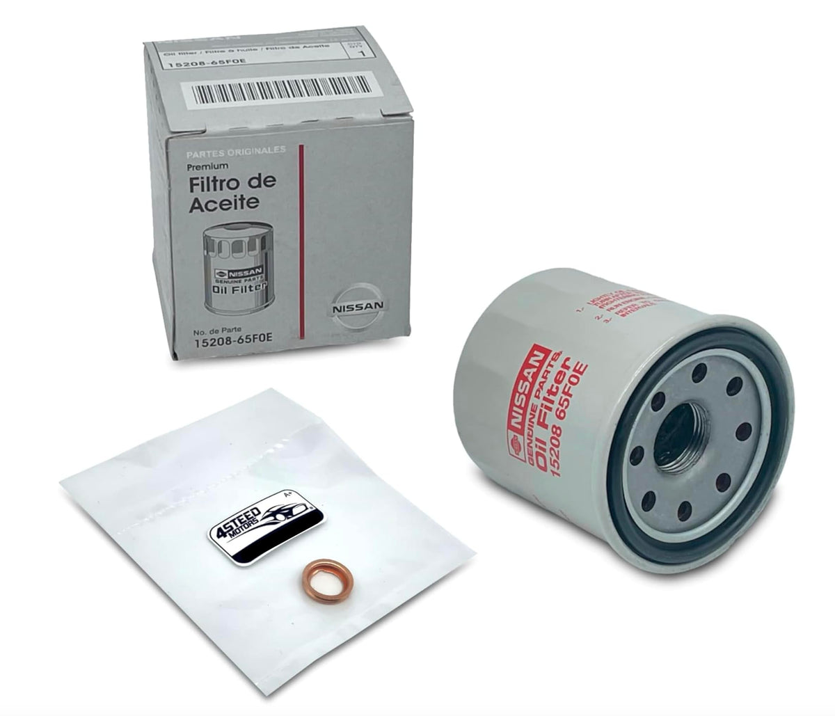 4STEED MOTORS engine oil filter front packaging showing fitment and protection