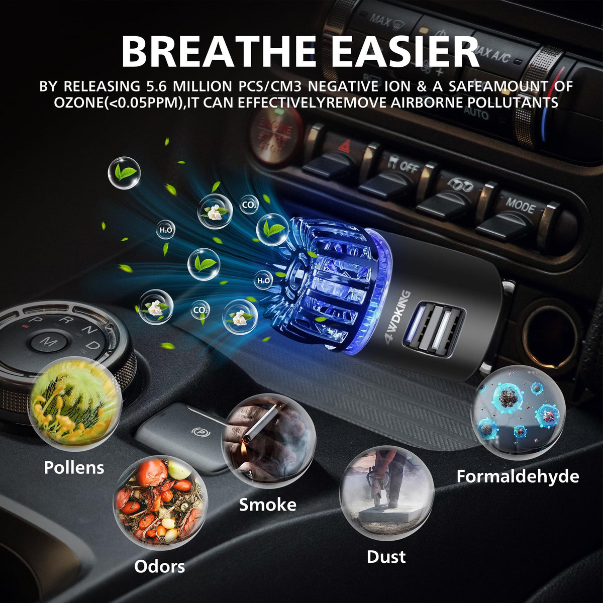 4WDKING crystal blue LED detail for easy nighttime location and subtle indication