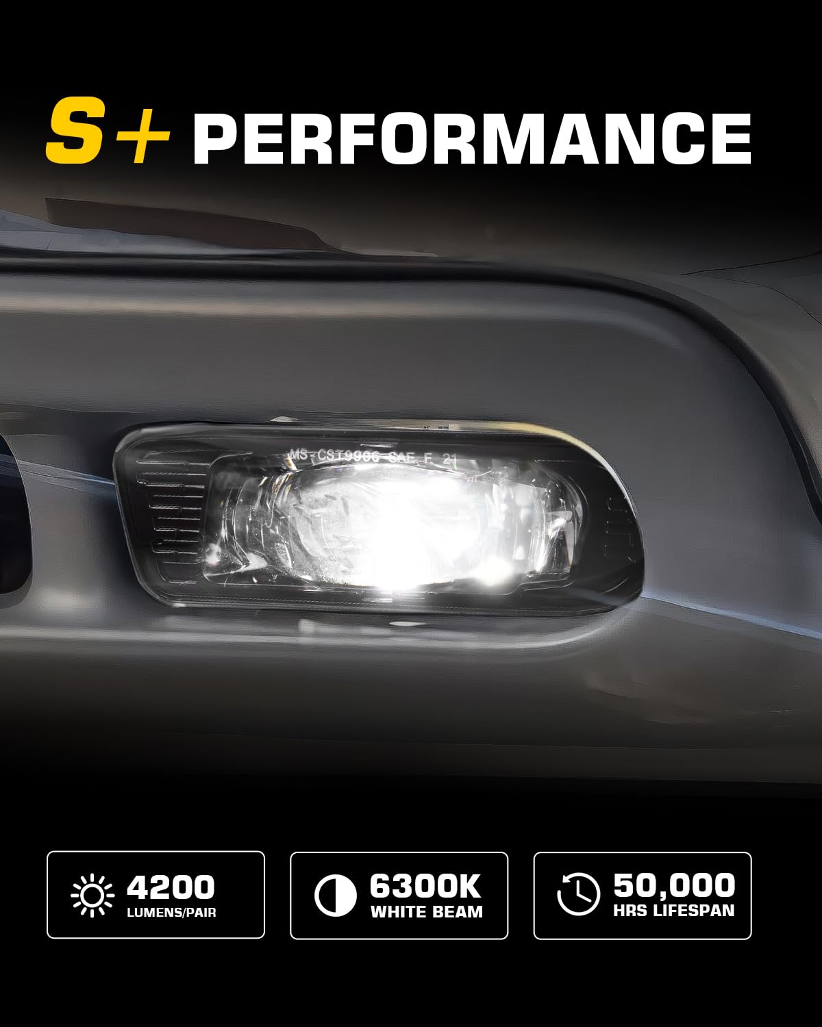 4X4FLSTC installed on Chevy front bumper demonstrating factory fitment
