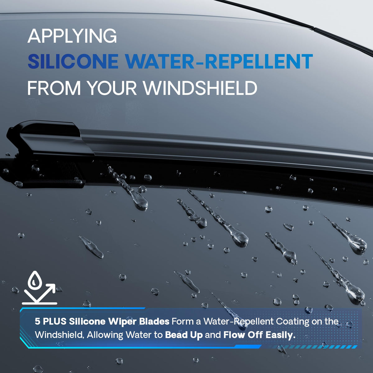 5 PLUS close-up of silicone wiping edge for clearer visibility