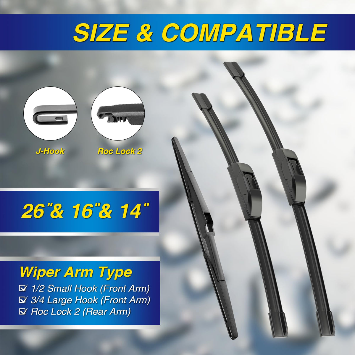 5 PLUS 26-inch driver blade front view for precise fit and coverage
