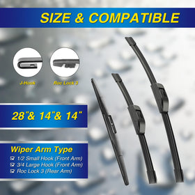 5 PLUS driver blade close-up showing 28-inch silicone edge for improved water shedding