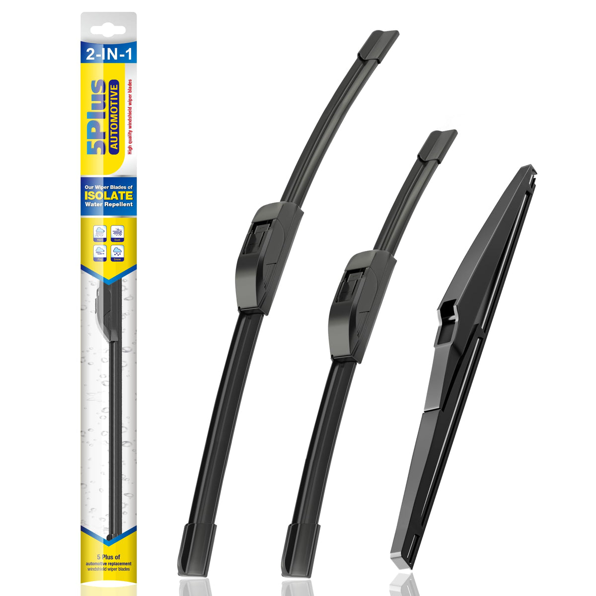 5 PLUS front packaging showing three wiper blades and fitment info for RAV4