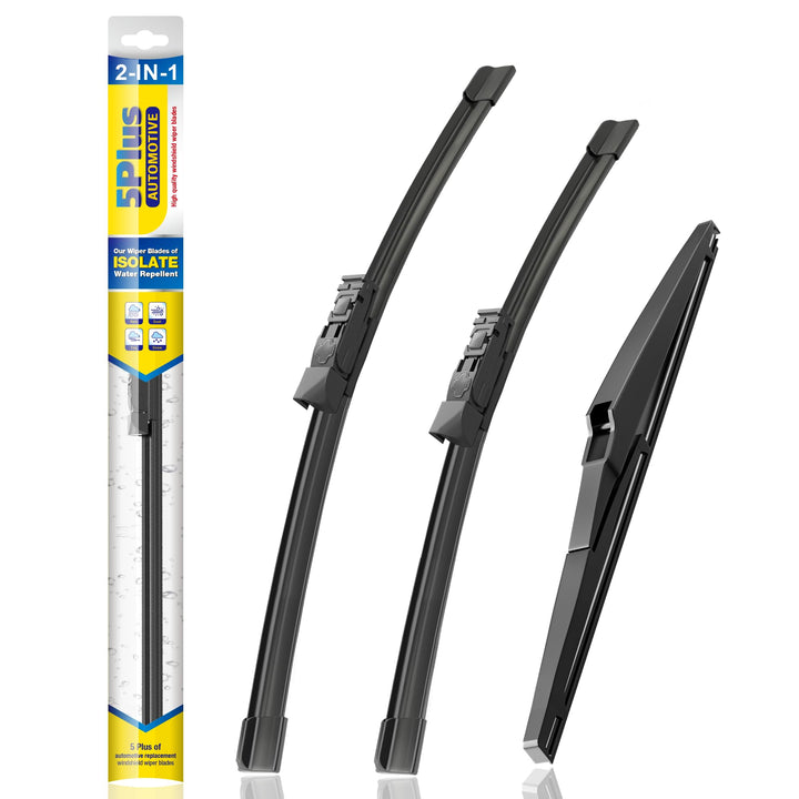 5 PLUS front packaging showing 24, 18, 14-inch blades and fitment benefit