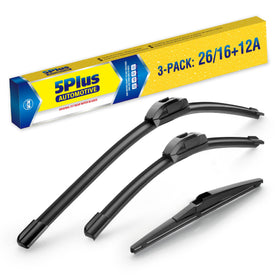 5 PLUS front packaging showing three wiper blades and fitment details