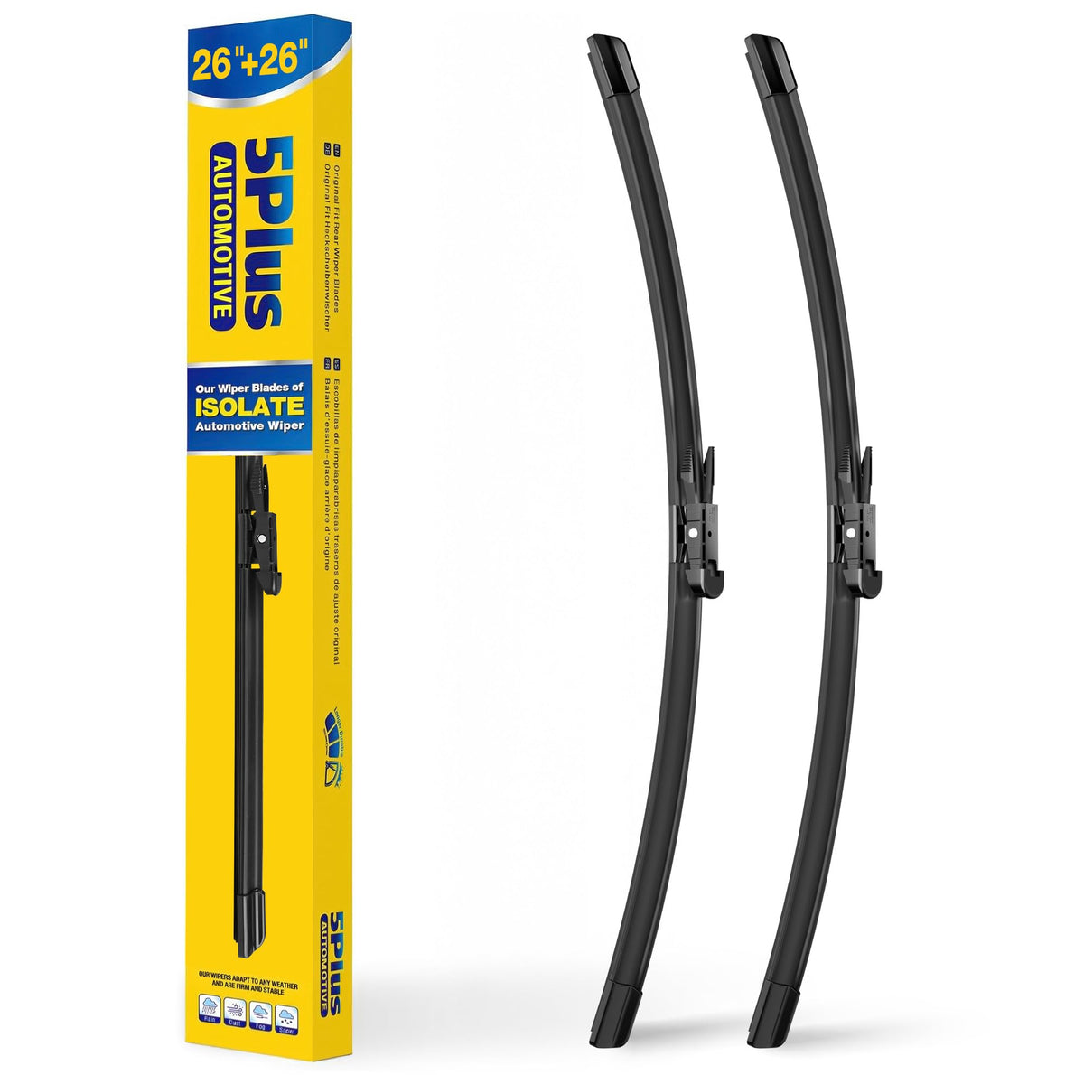5 PLUS front packaging showing replacement pair and benefit: direct-fit convenience
