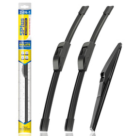 5 PLUS front packaging showing three wipers and fitment information for quick selection