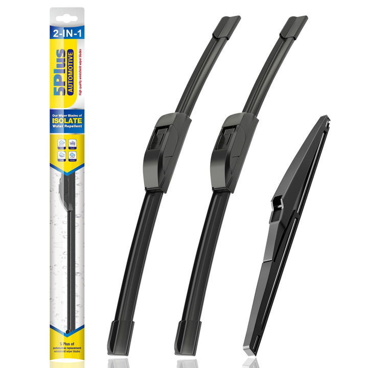 5 PLUS front packaging showing three wipers and fitment information for quick selection