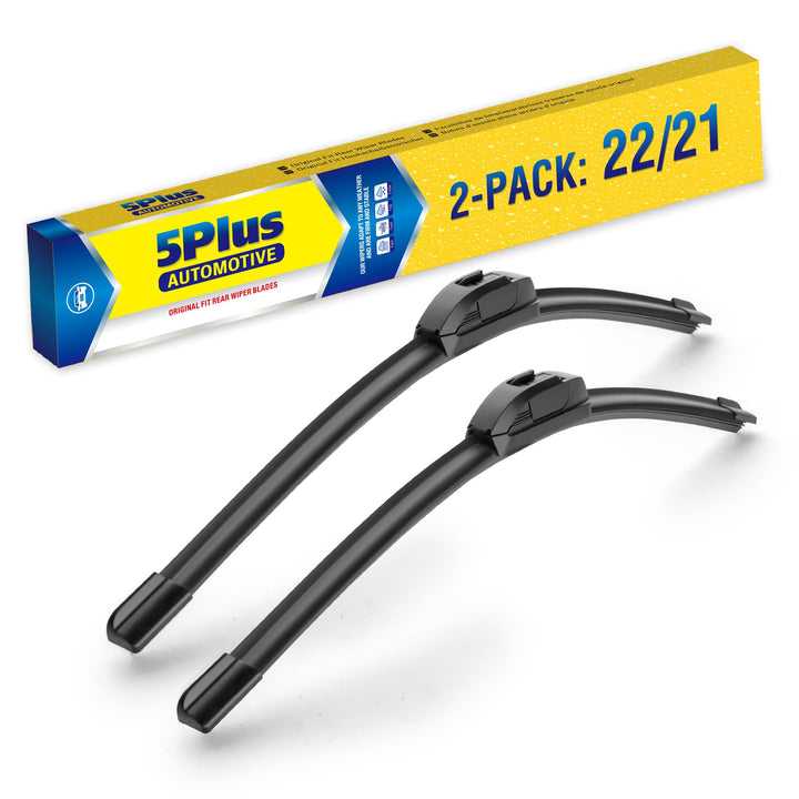 5 PLUS front packaging showing complete wiper set and fitment benefits