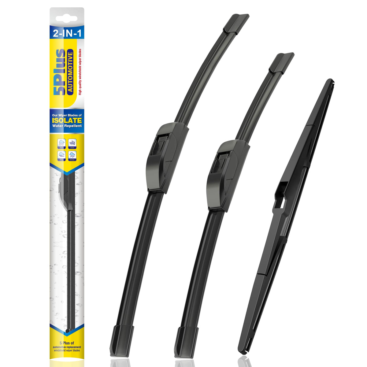 5 PLUS front packaging showing fitment and sizes for quick purchase benefit