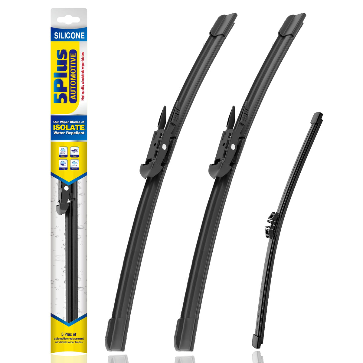 5 PLUS front packaging showing 3-pack and sizes for quick identification and convenience