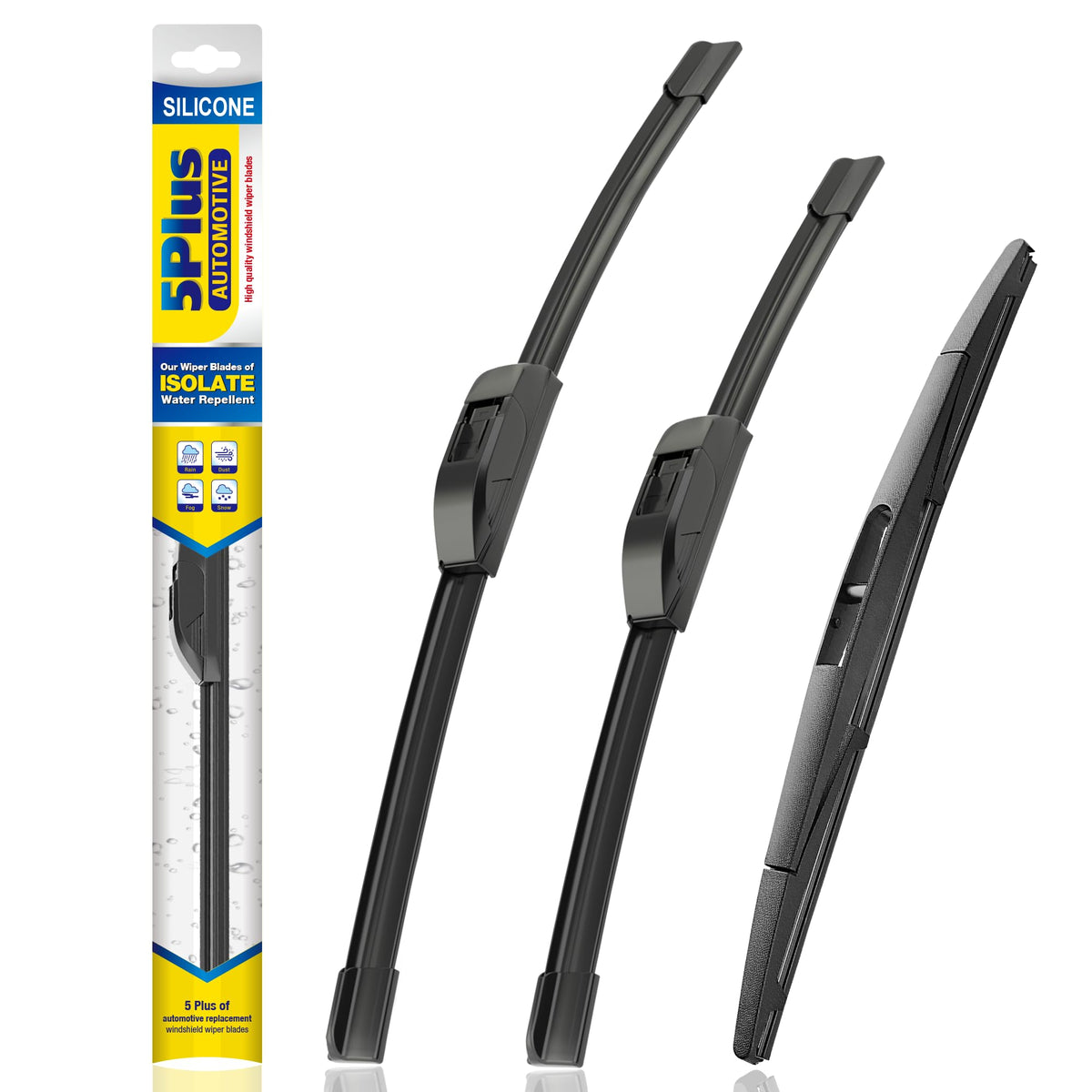 5 PLUS front packaging showing full 3-pack and fitment details for quick identification