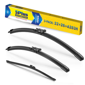 5 PLUS front packaging showing full three-piece wiper kit and quick install benefit