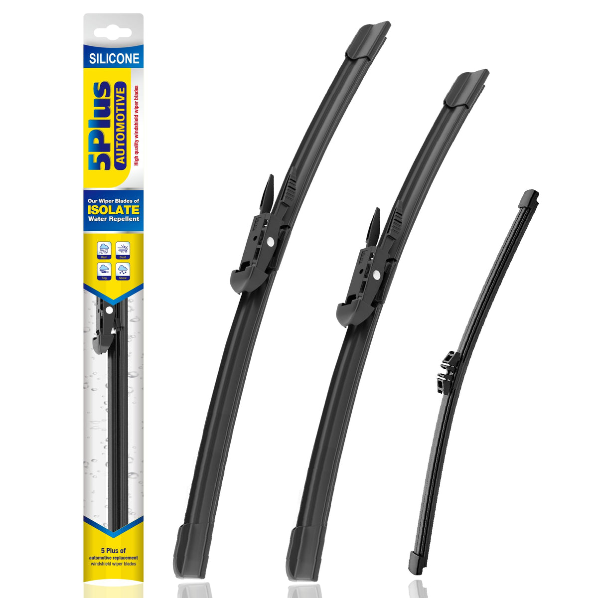 5 PLUS front packaging displaying three replacement blades and benefits