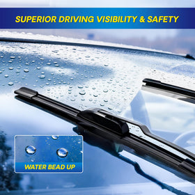 5 PLUS installed on Subaru Impreza front windshield improving wipe coverage