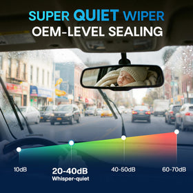 5 PLUS blades installed on Nissan Versa windshield, restores full coverage and clear sight