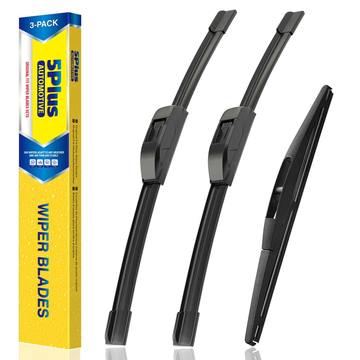 5 PLUS front packaging showing complete wiper set and fit information benefiting buyers