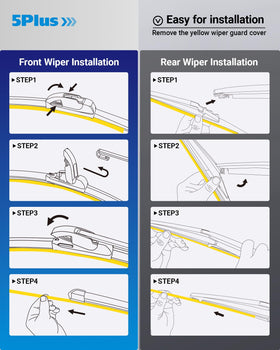 5 PLUS blades in rainy driving scene enhancing driver visibility and safety