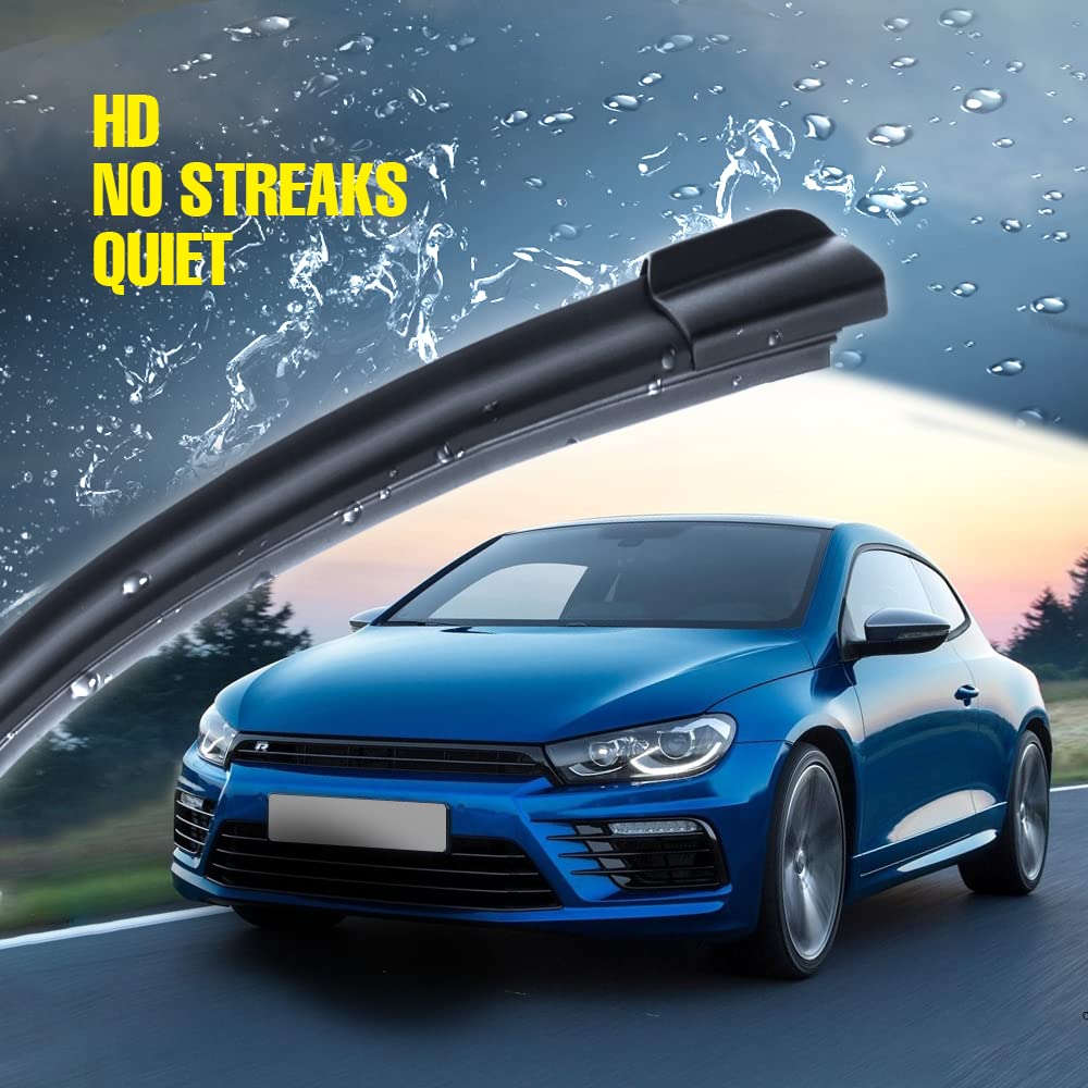 5 PLUS blades on windshield in rain showing clearer road visibility