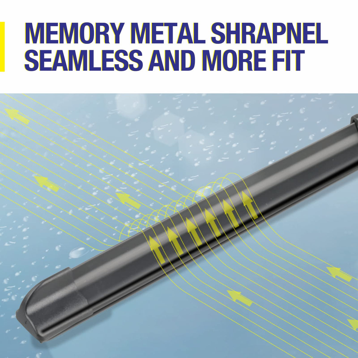 5 PLUS dual steel springs close-up ensuring even windshield contact