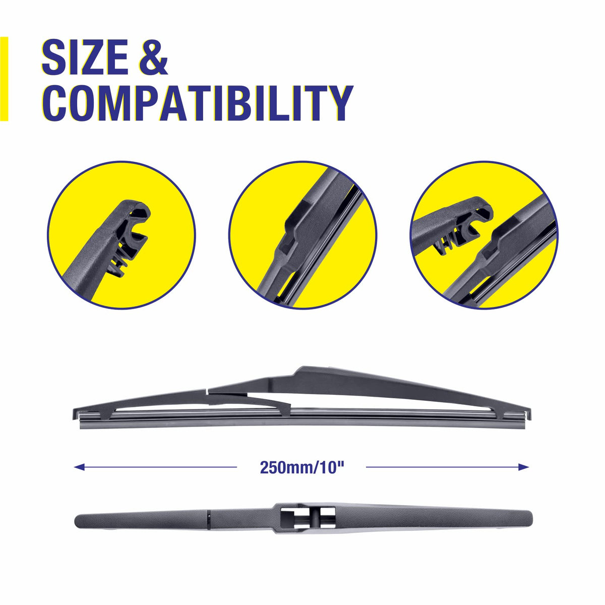 5 PLUS PTFE-coated rubber edge detail for quieter streak-free wiping