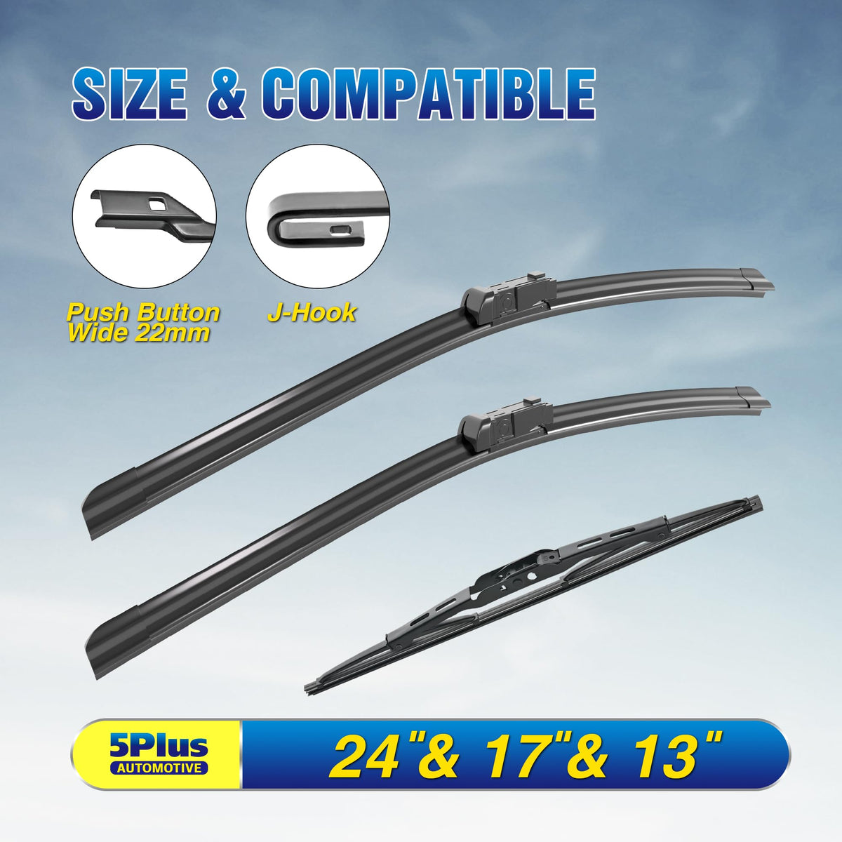 5 PLUS blade tip close-up highlighting durable rubber edge for clear wipes