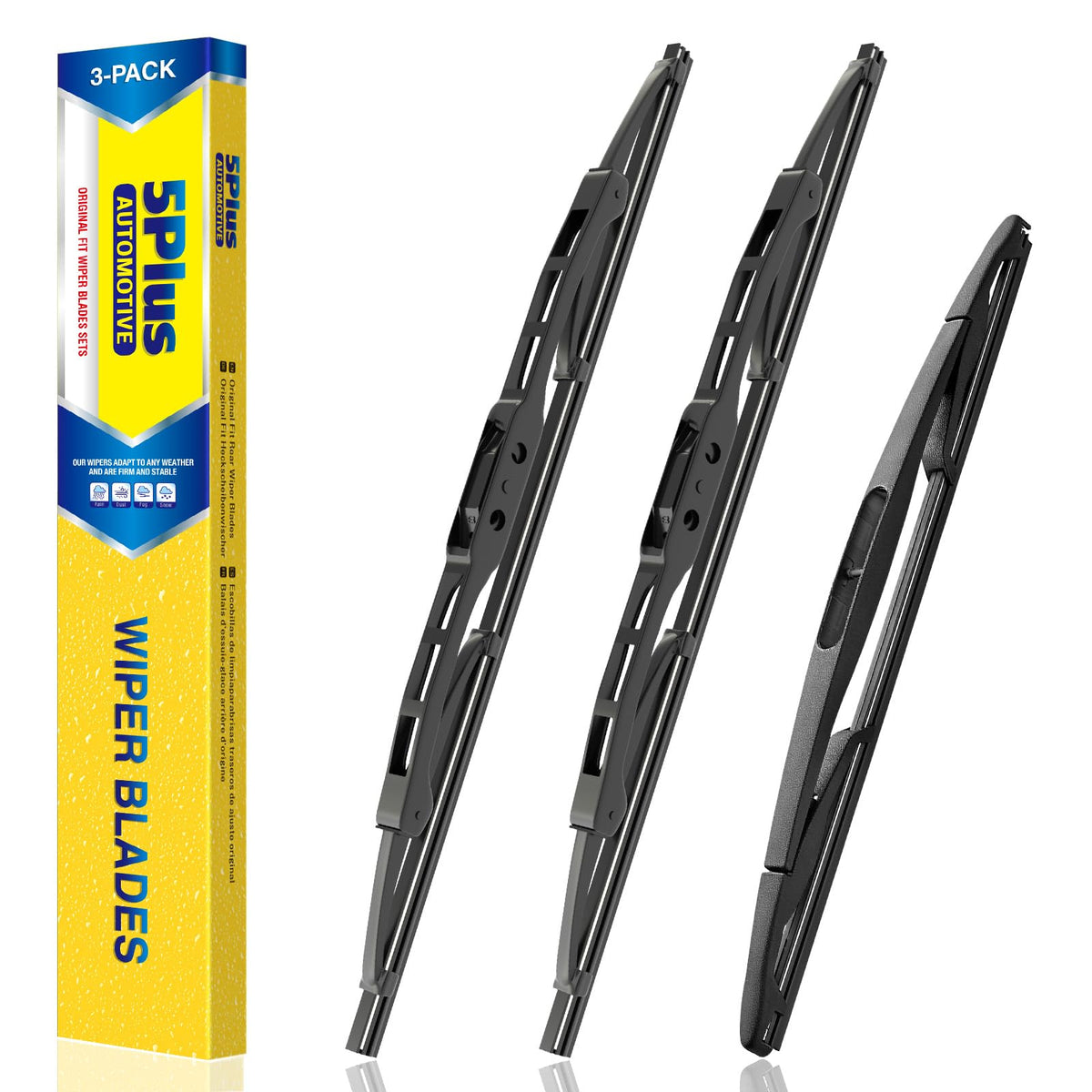 5 PLUS front packaging showing blades and Jeep compatibility for clear purchase benefit