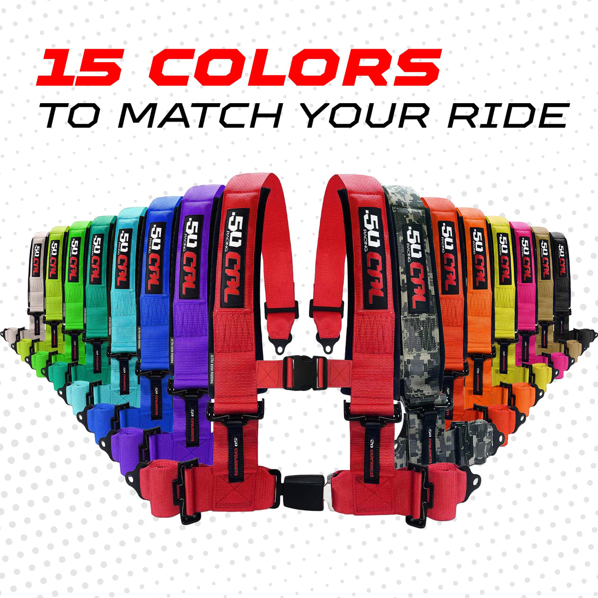 50 Caliber Racing multiple color options array for customization