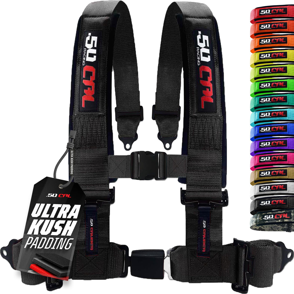 50 Caliber Racing front view of harness showing fit and style benefits