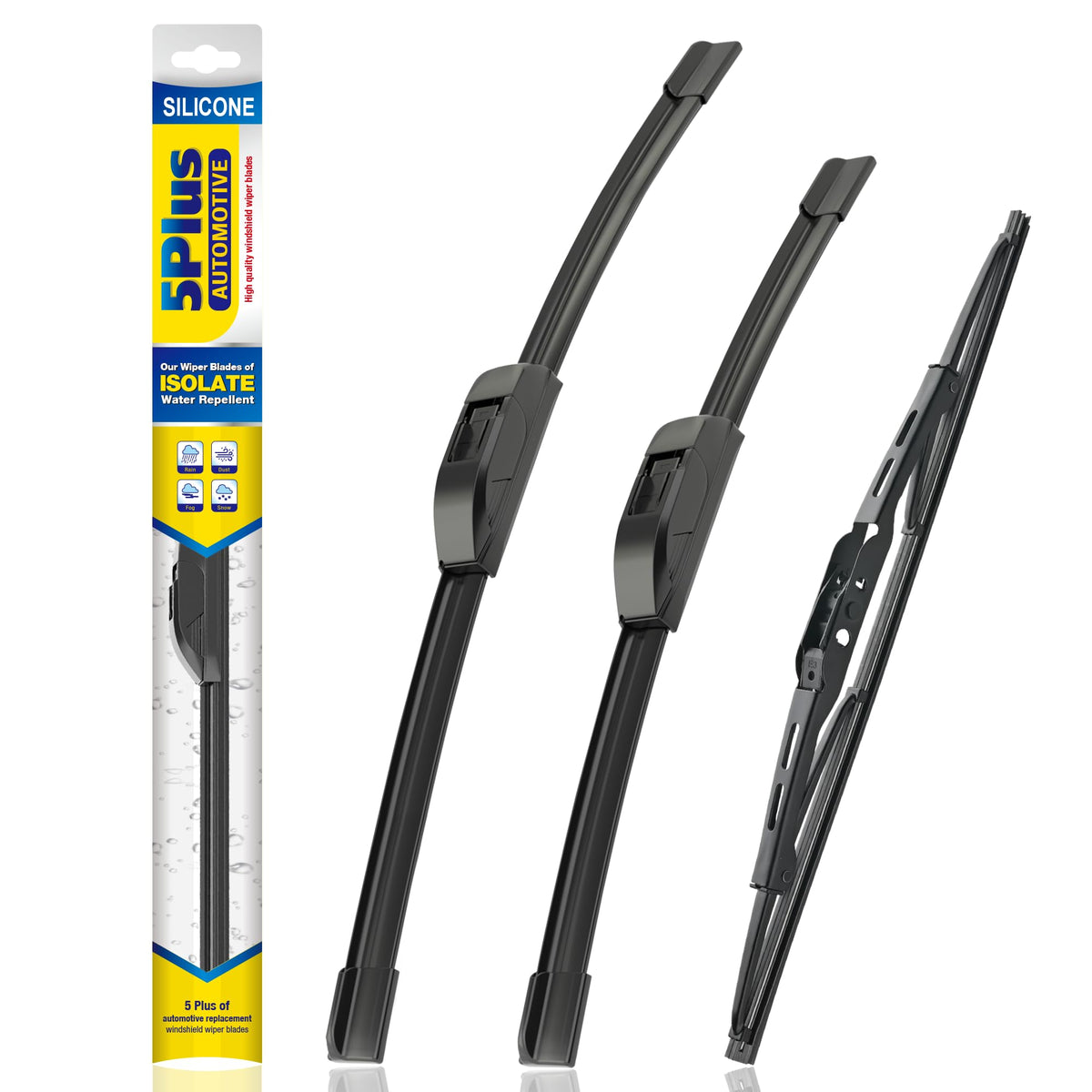 5 PLUS front packaging showing 3-pack and sizes for quick recognition and fit