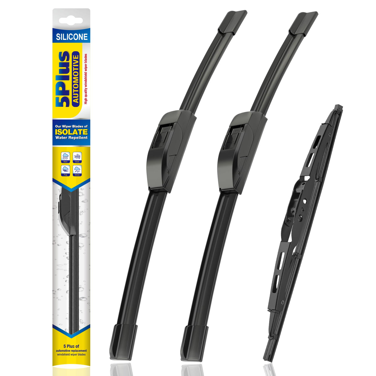 5 PLUS front packaging showing complete 3-pack and fitment benefits