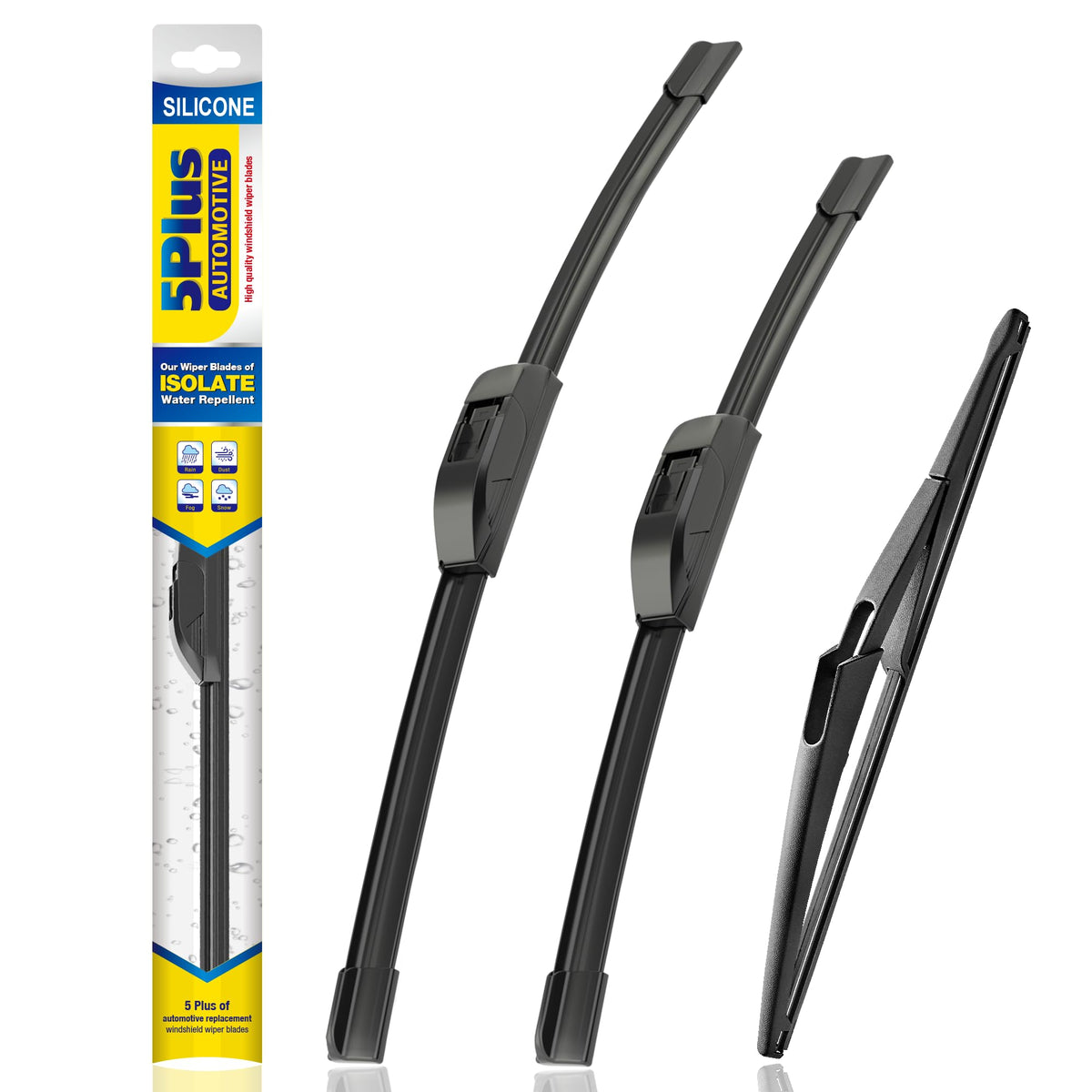 5 PLUS front packaging showing complete 3-pack and fitment information for convenience