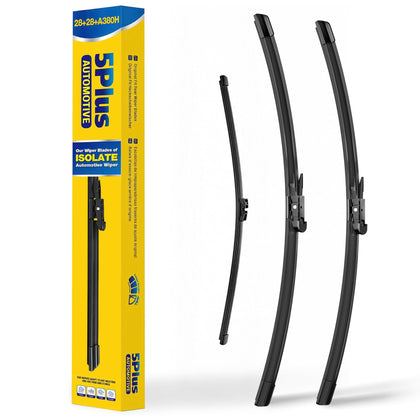 5 PLUS front packaging showing complete 3-piece wiper kit and clear contents benefit