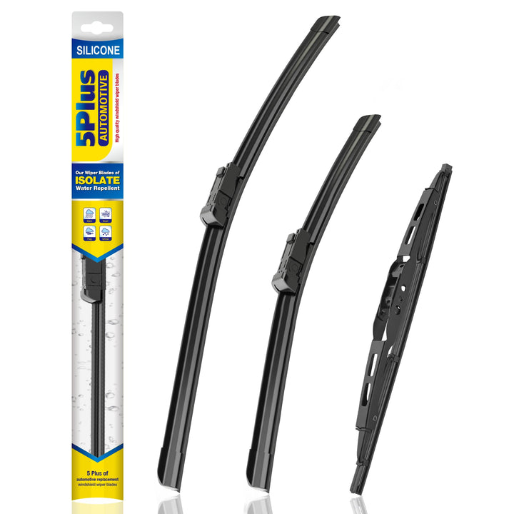 5 PLUS packaging showing all three wiper blades and kit contents for quick identification