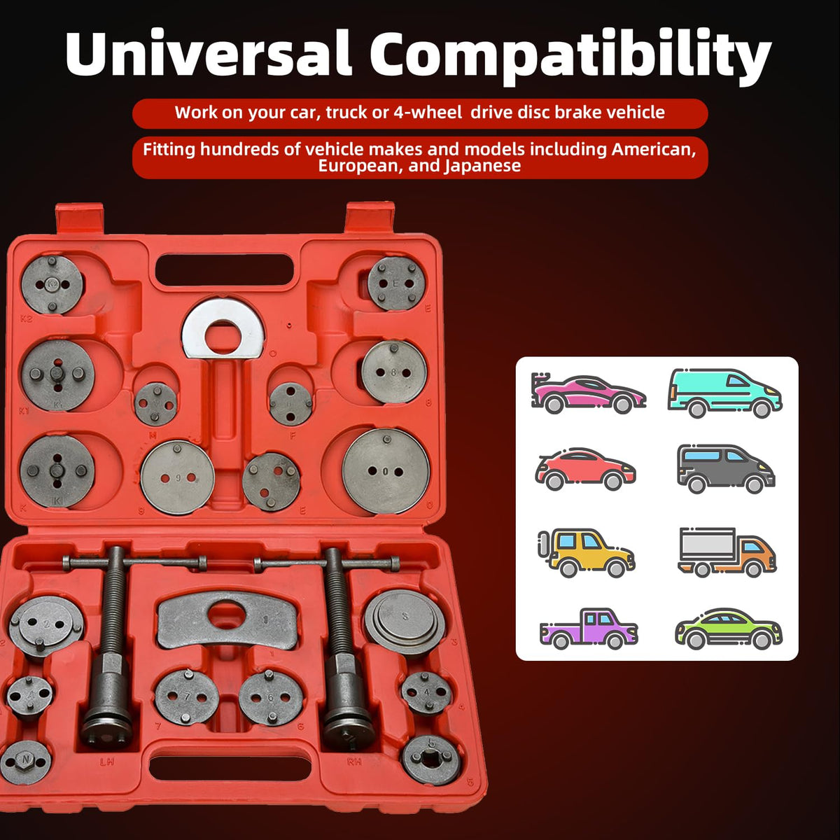 8MILELAKE open storage case displaying all 24 pieces for easy organization