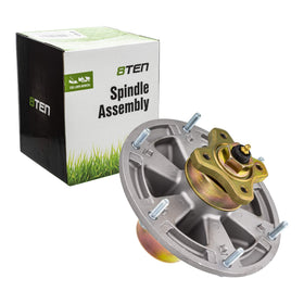 8TEN deck spindle front view showing mounting face and reliable fit