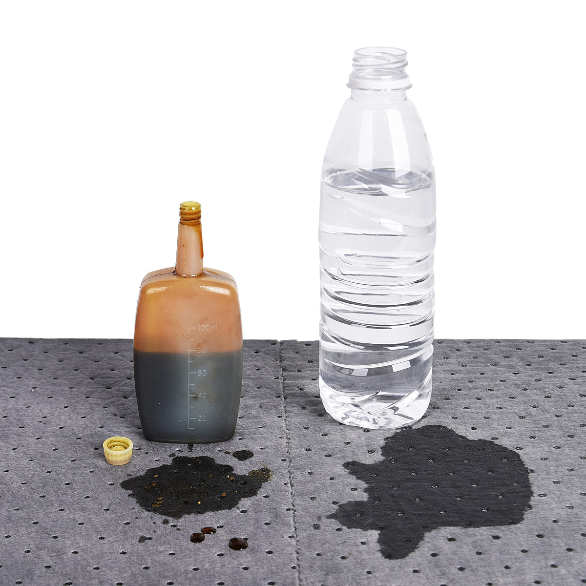 A A IN absorption demo soaking up oil to demonstrate strong retention