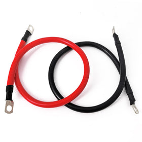 A ABIGAIL contents layout showing red and black 4 AWG cables and lugs