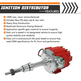 A ABIGAIL distributor installed in a Ford small-block demonstrating direct fit