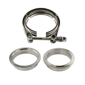 A ABIGAIL stainless V-band clamp kit front view showing components and quick assembly benefit