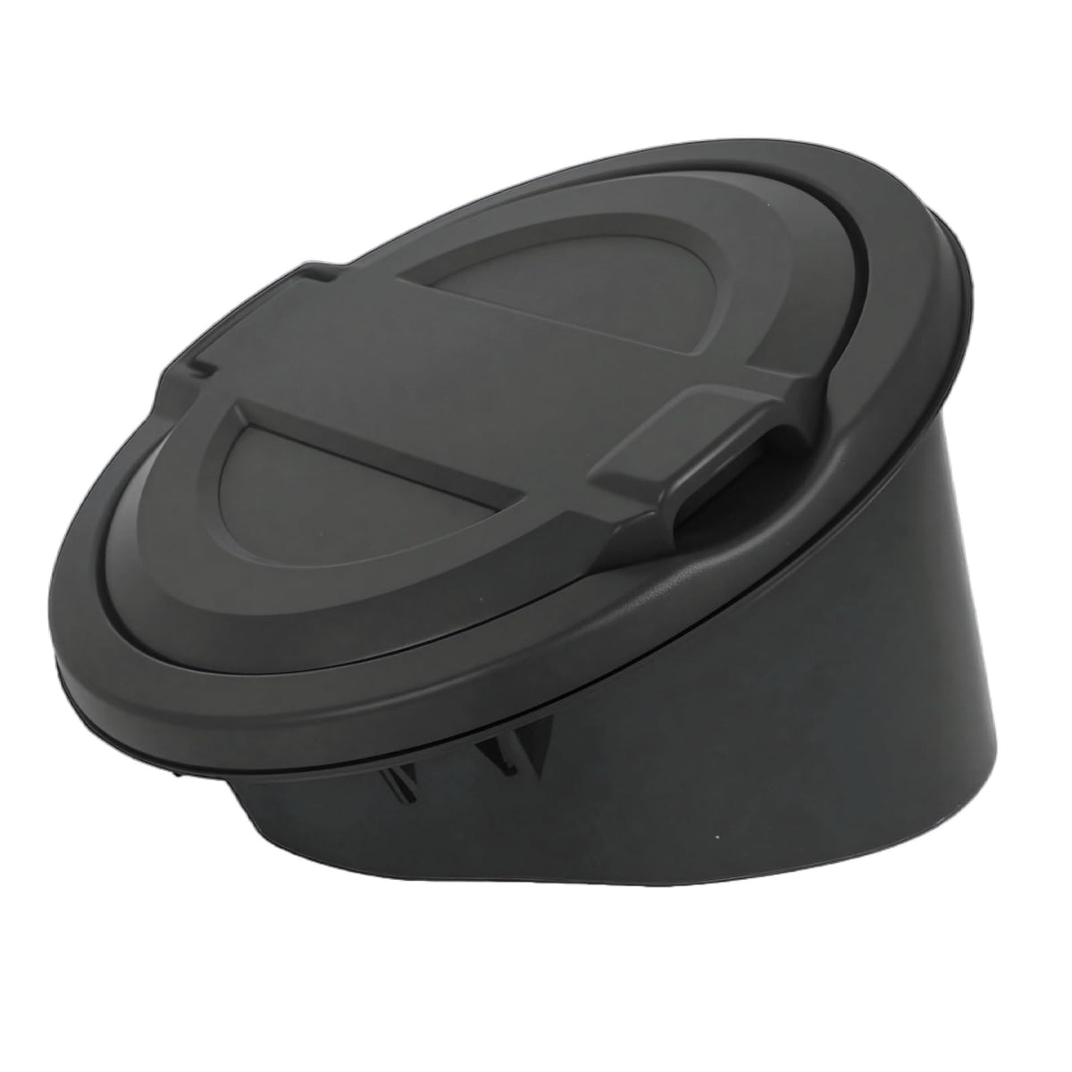 A ABIGAIL front view fuel filler cover showing stainless steel face and sleek look