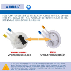A ABIGAIL sending unit and float visible for accurate fuel-level reporting