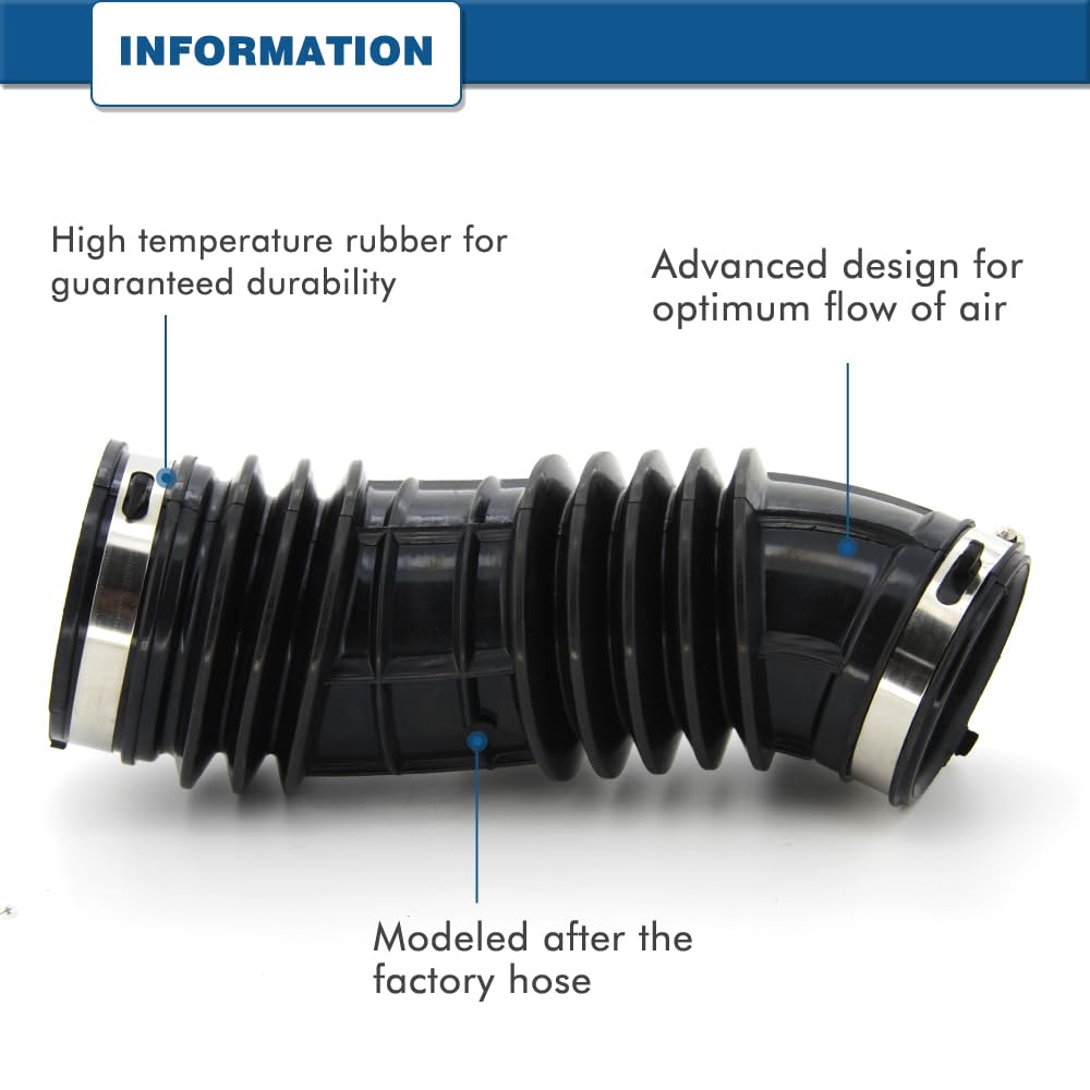 A ABIGAIL installed intake hose under hood demonstrating correct OEM-style fit