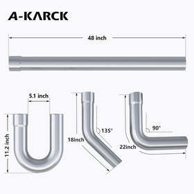 A-KARCK 90-degree elbow detail showing uniform radius for improved flow